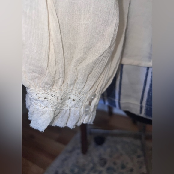 Free People Sivan Embroidered Blouse ivory NWT - Picture 5 of 9